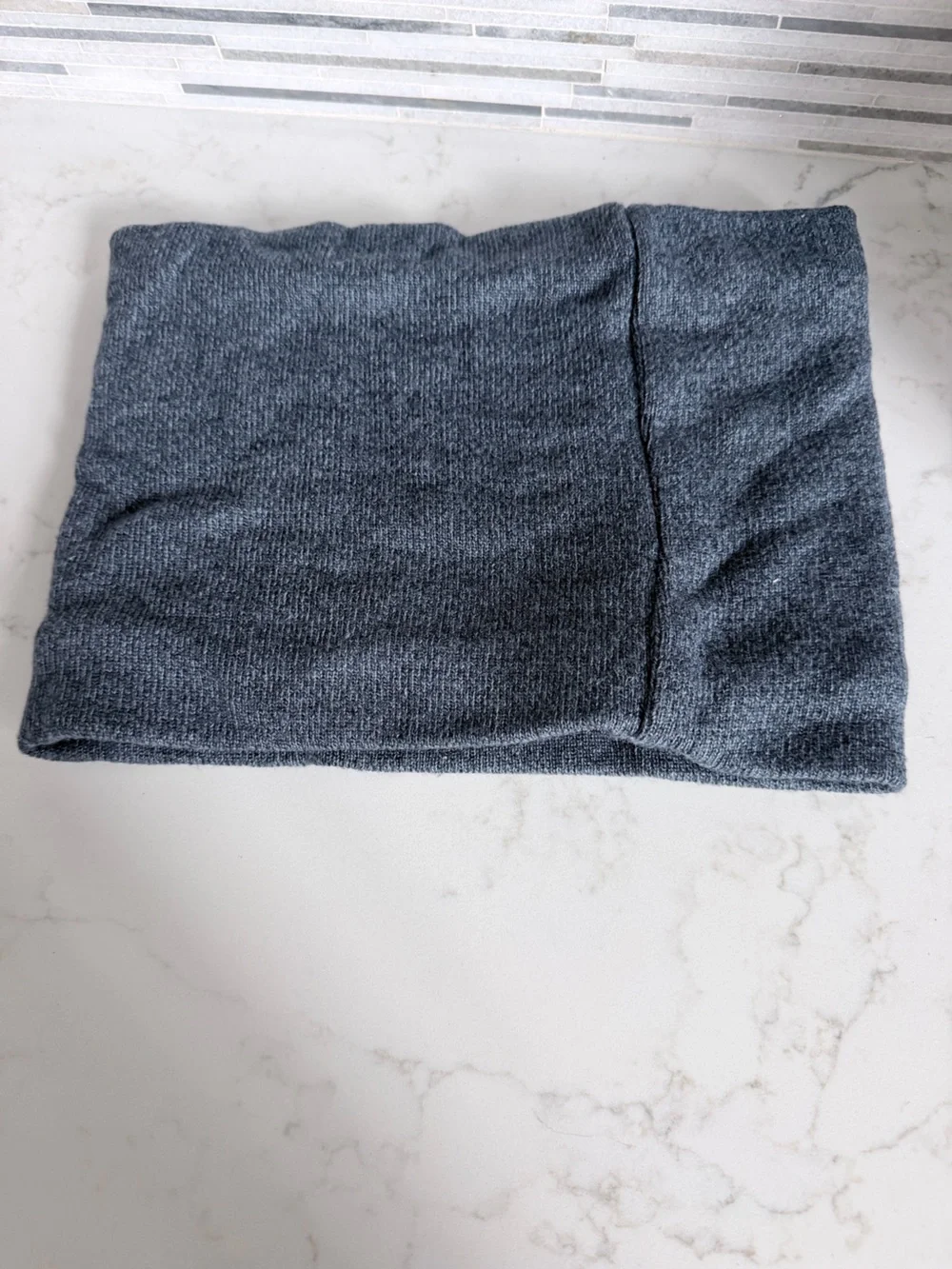 Vintage Y2K Unisex Heather Gray Fleece Lined Knit Neck Warmer cowl neck scarf